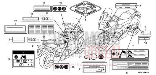 ETIQUETTE DE PRECAUTIONS NC700DD de 2013
